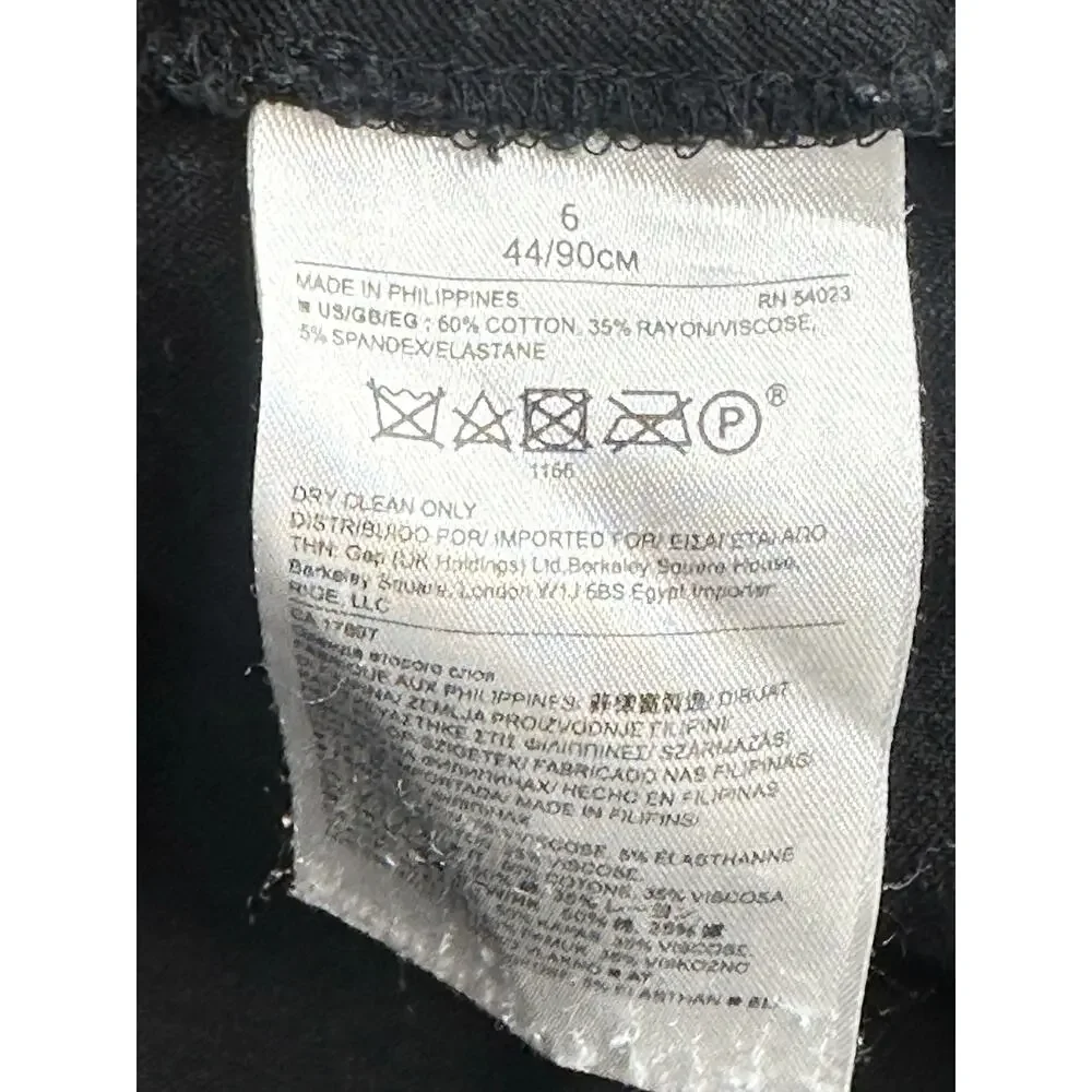 Banana Republic Black Wrap Pencil Skirt 6 Business Casual Office Bi Stretch Zip